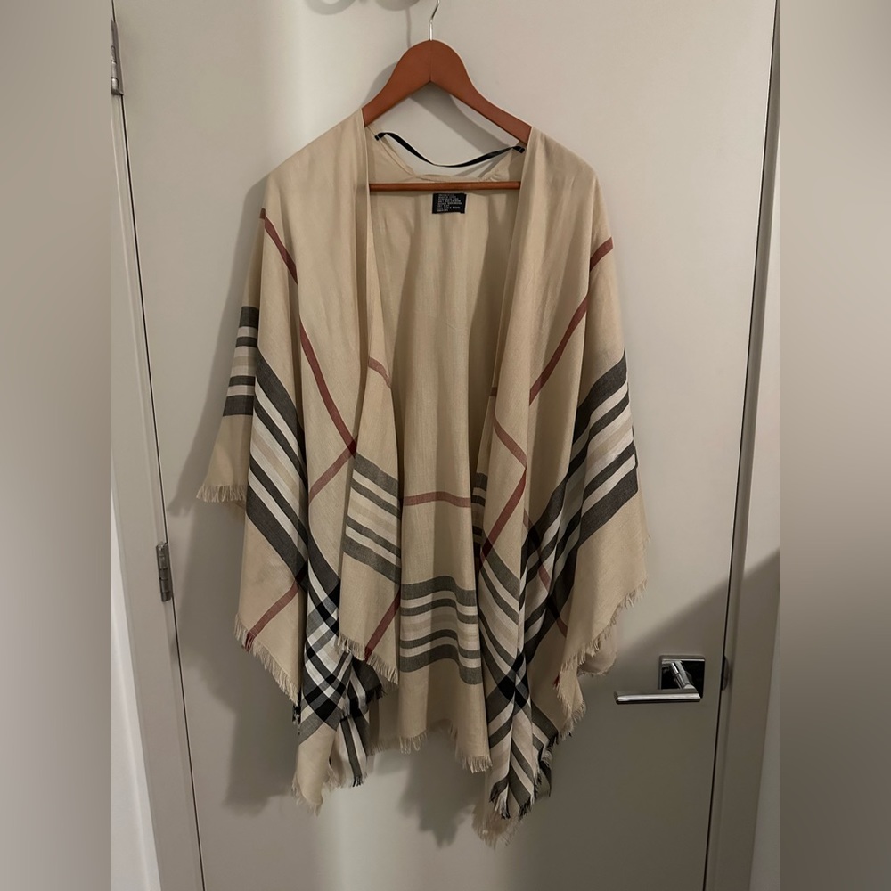 Plaid poncho - one size